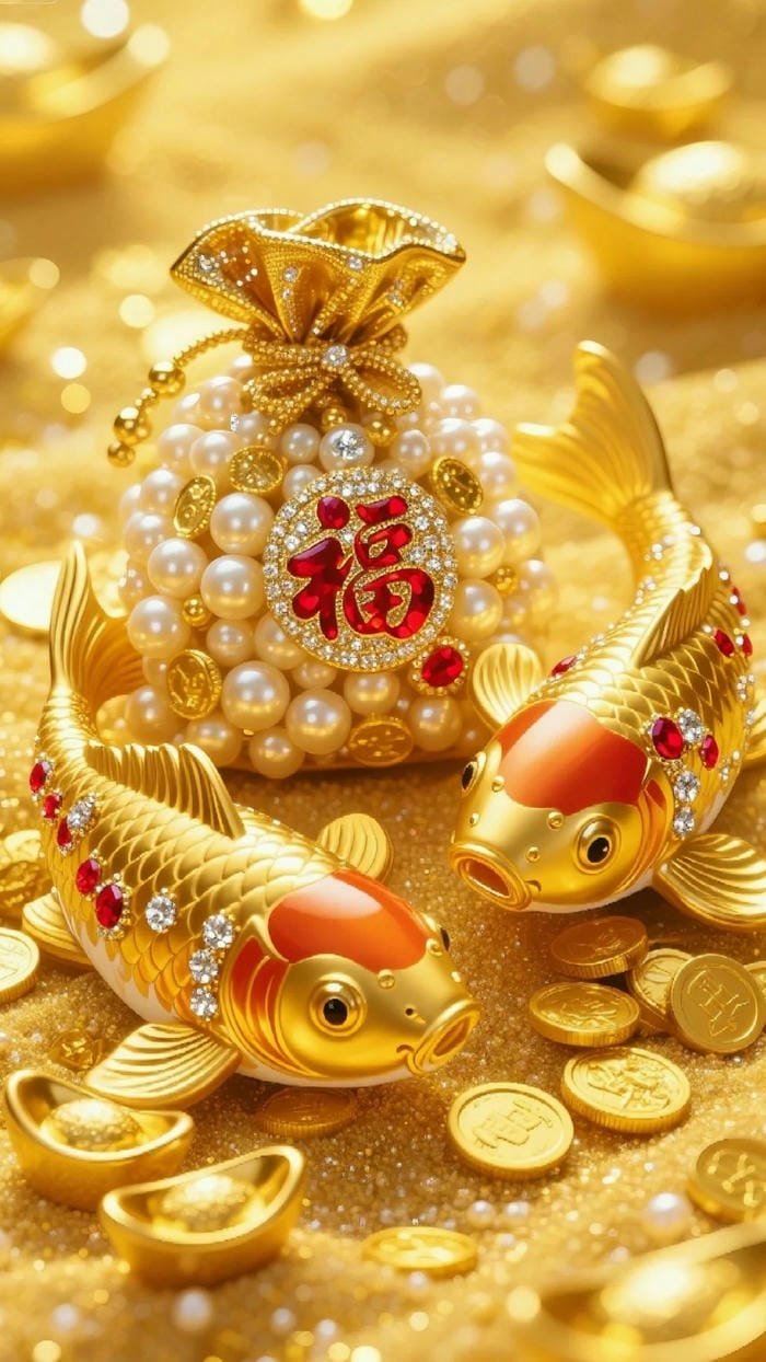 Hình nền túi tiền phát sáng phong thủy