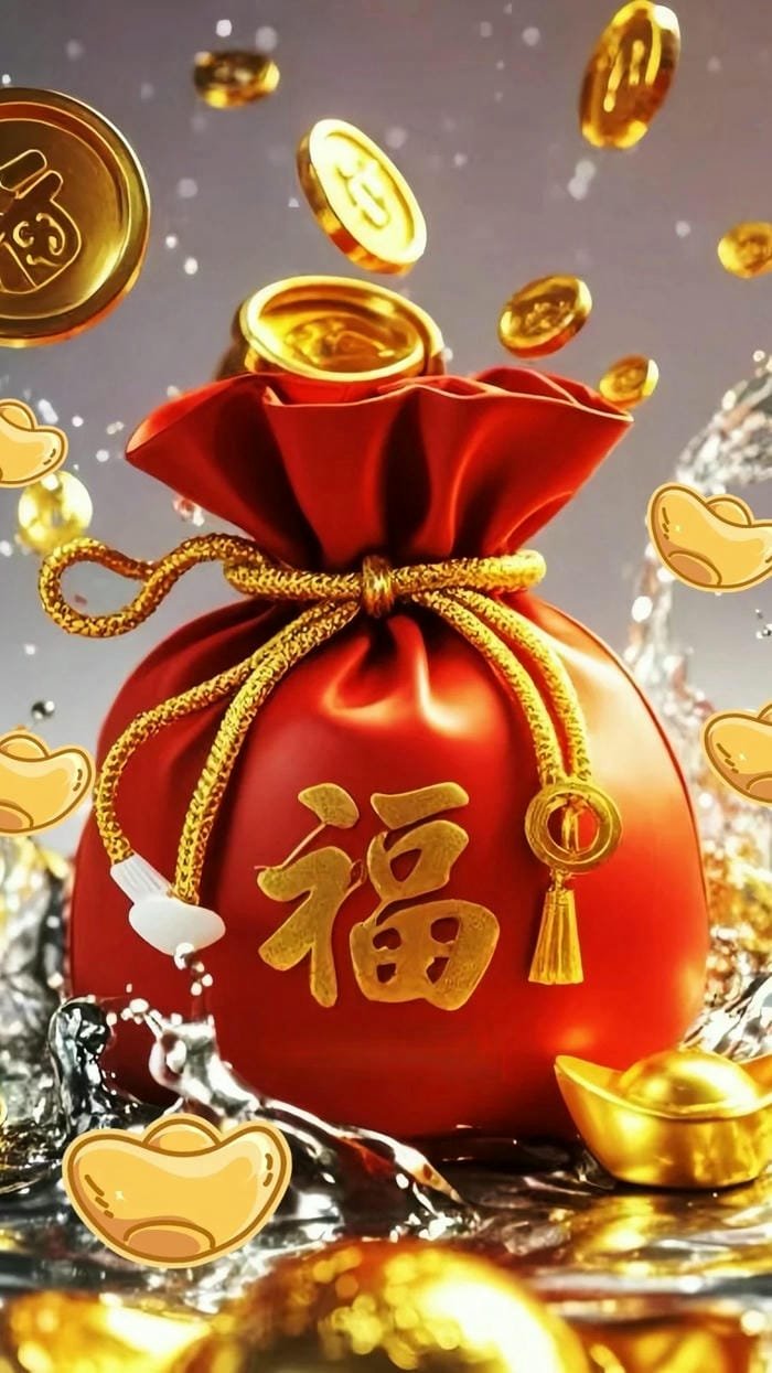 Hình nền túi tiền tài lộc hợp phong thủy