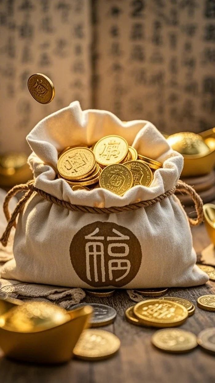 Hình nền túi tiền tài lộc mang ý nghĩa giàu có