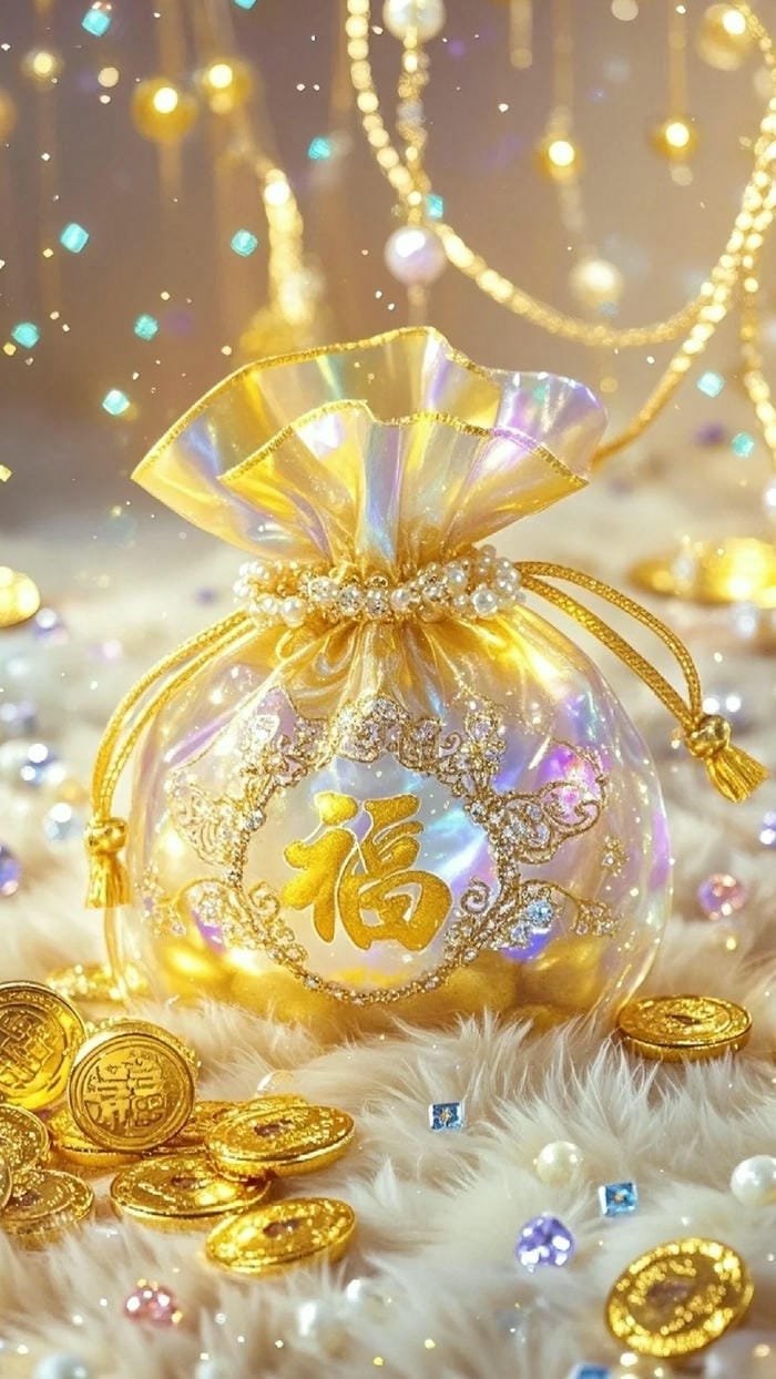 Hình nền túi tiền tài lộc phong thủy may mắn