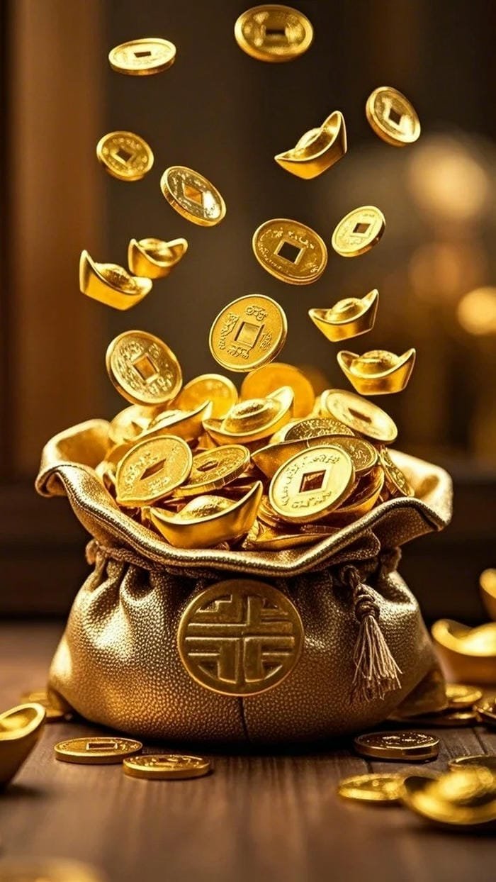 Hình nền túi tiền vàng phát tài