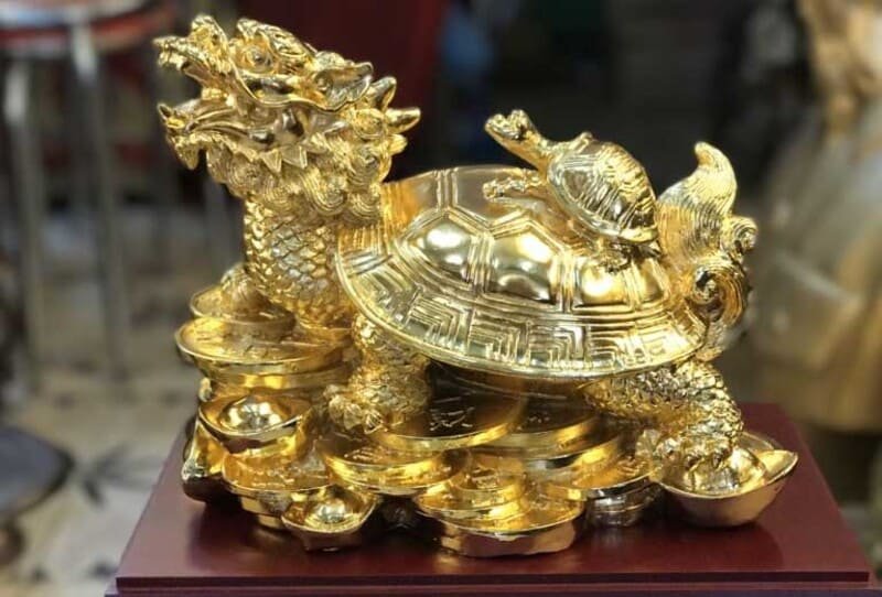 Tượng rùa Kim Quy được đặt cẩn thận theo nguyên tắc phong thủy ngũ hành (1)
