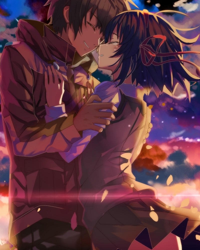 ảnh anime cặp đôi ngoài trời