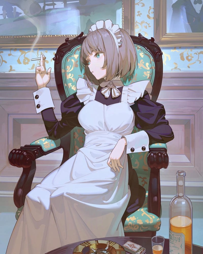 ảnh anime hầu gái ngây thơ