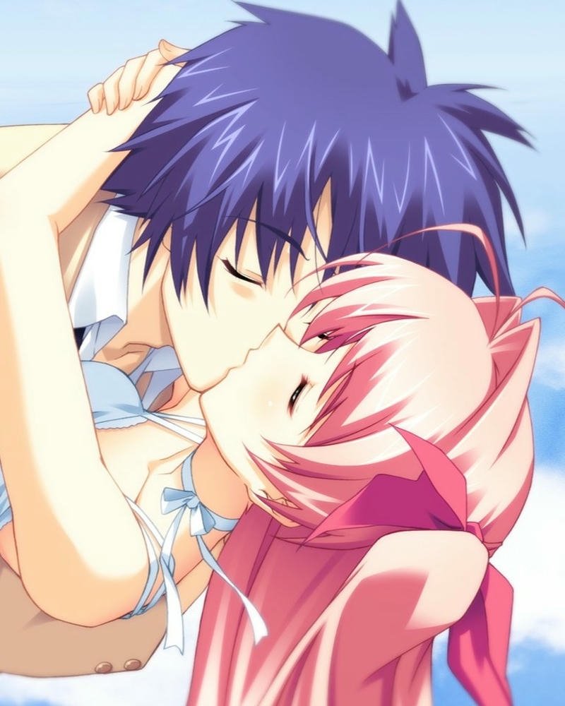 ảnh anime hôn nhau ngoài trời