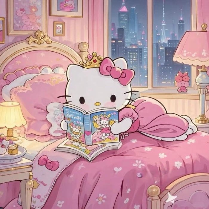 ảnh avatar hello kitty cute màu sắc tươi sáng