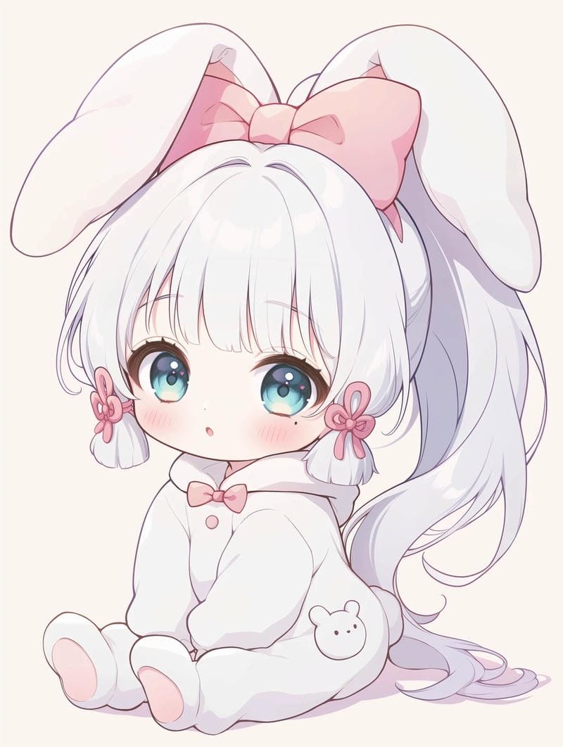 ảnh baby chibi màu pastel