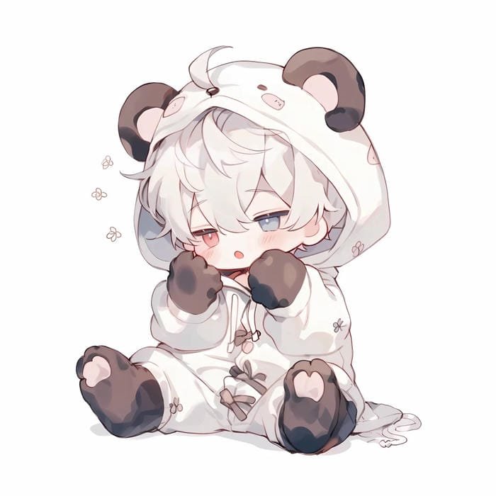 ảnh chibi bé trai biểu cảm vui