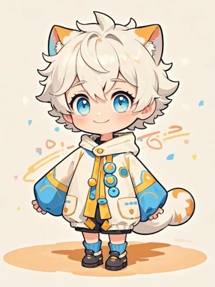ảnh chibi bé trai nghịch ngợm