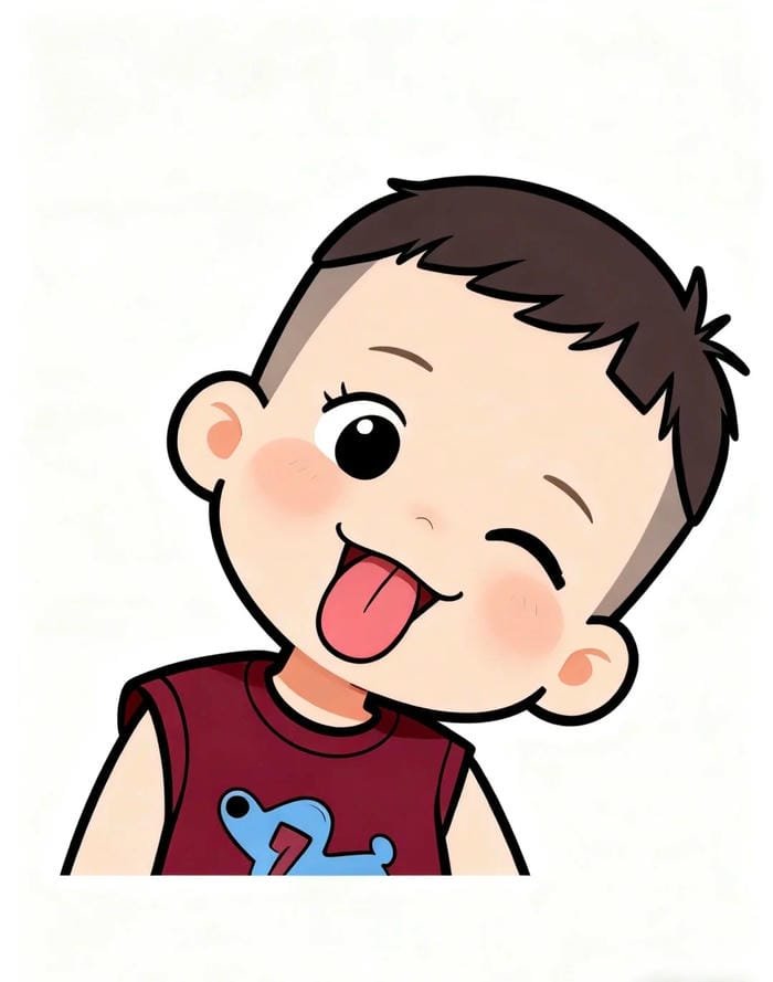 ảnh chibi bé trai ngồi chơi