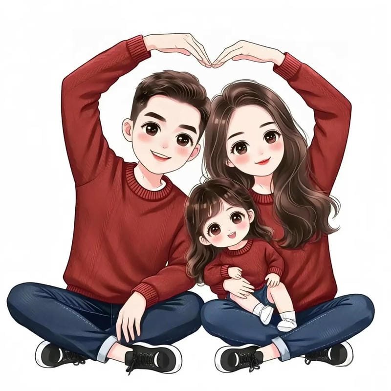 ảnh chibi cả nhà