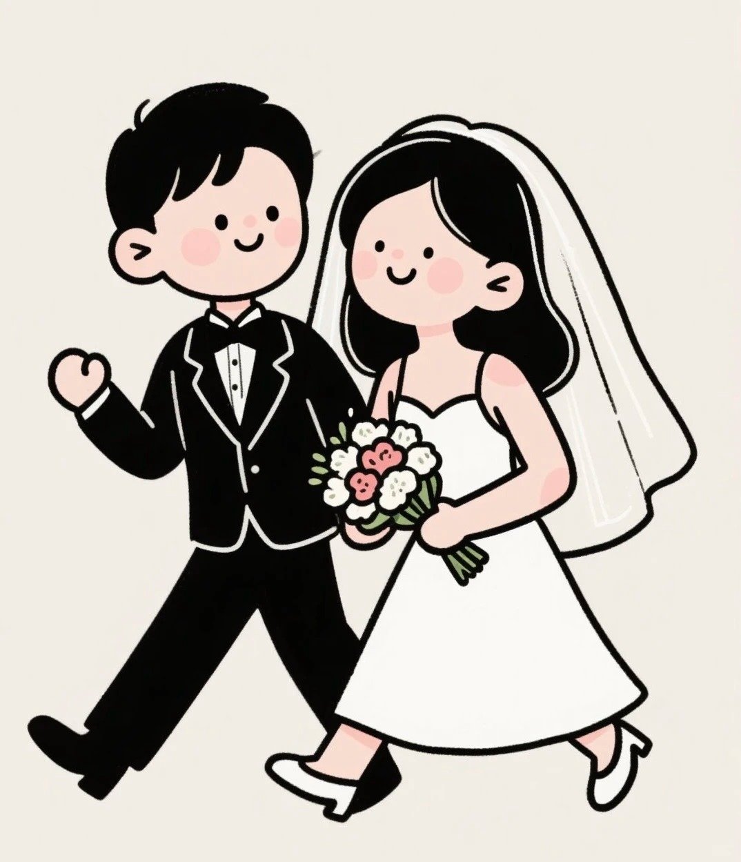 ảnh chibi cô dâu váy trắng