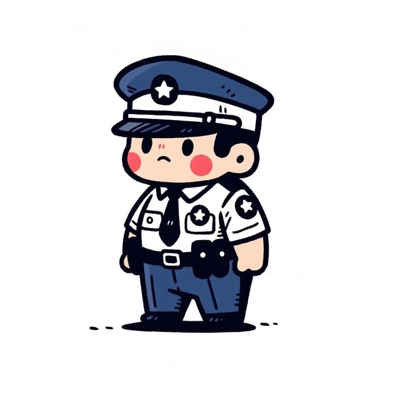 ảnh chibi công an cầm bộ đàm