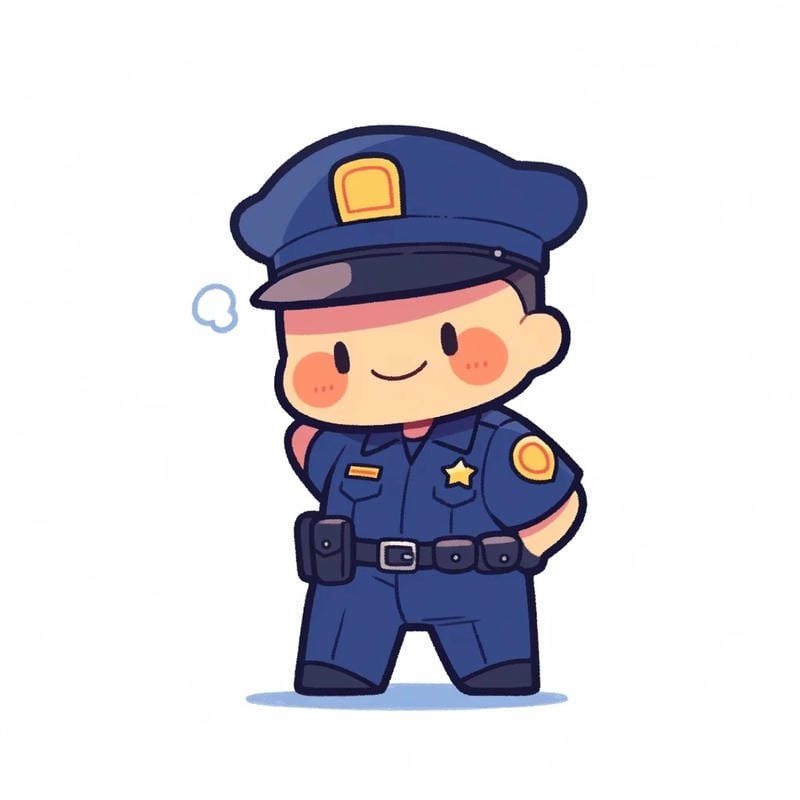 ảnh chibi công an full màu