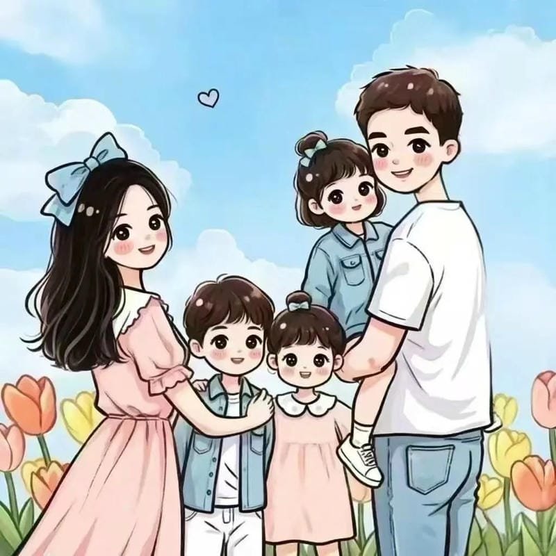 ảnh chibi gia đình chất lượng cao