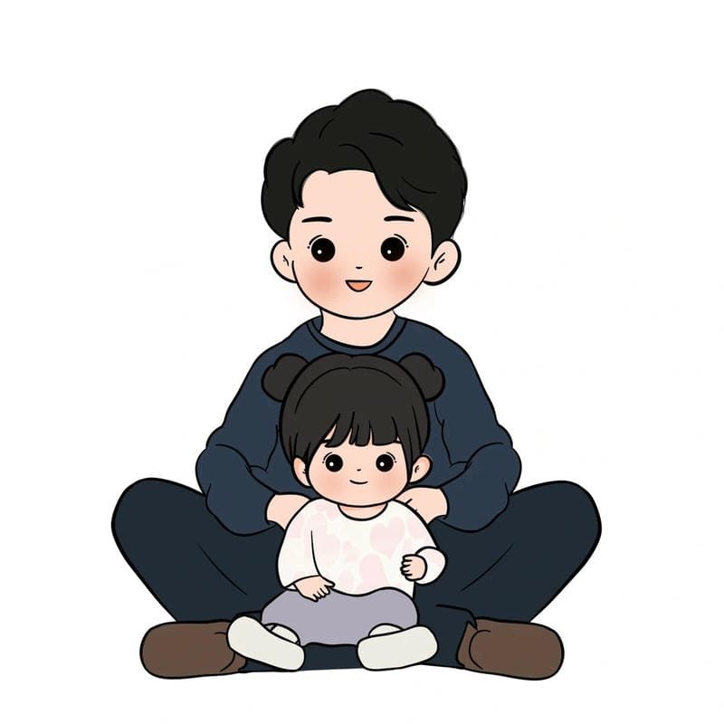 ảnh chibi gia đình đáng yêu