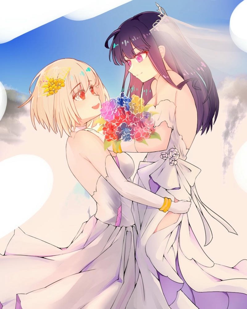 ảnh cưới anime hạnh phúc