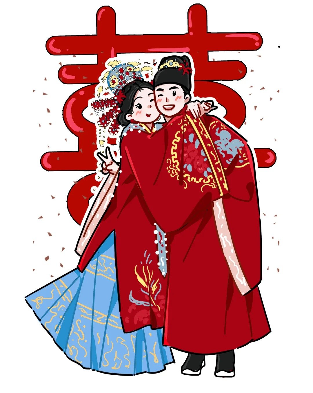 ảnh cưới chibi kiểu cartoon