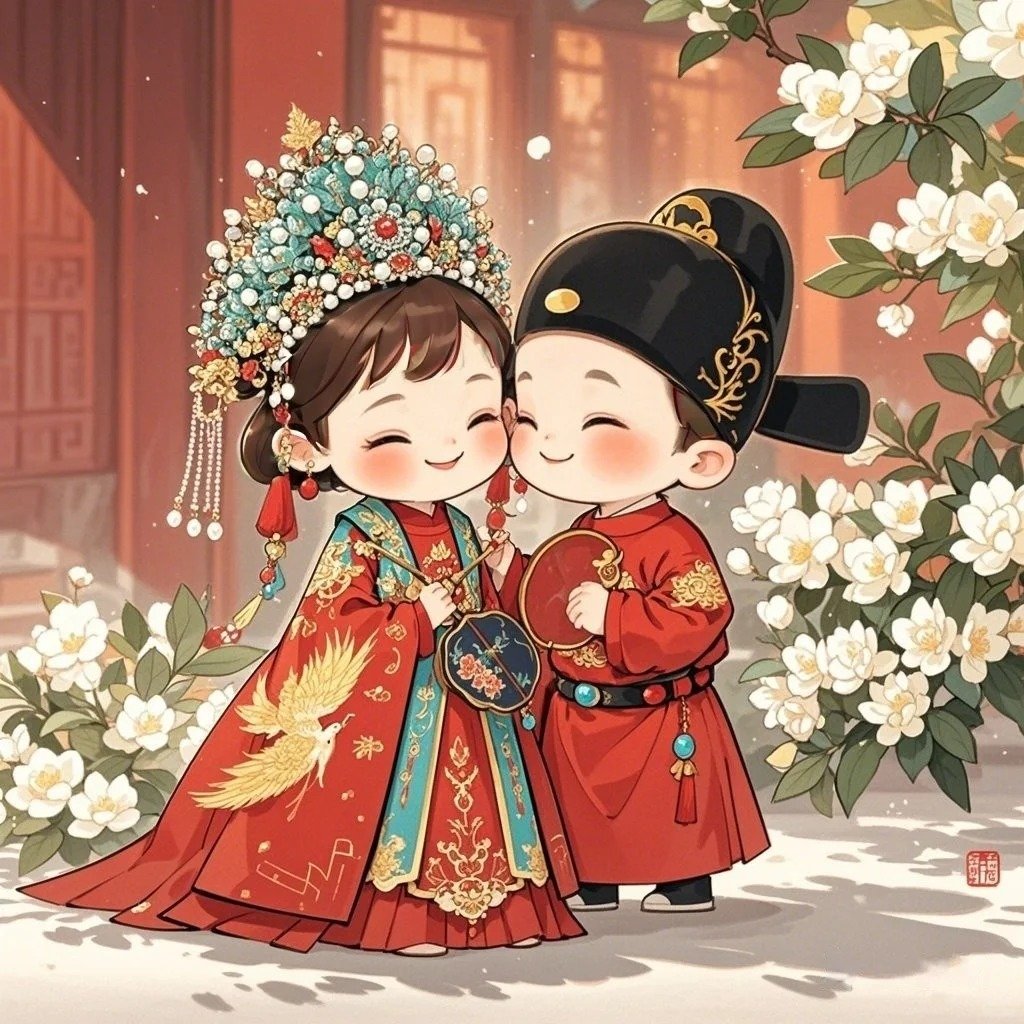 ảnh cưới chibi siêu cute