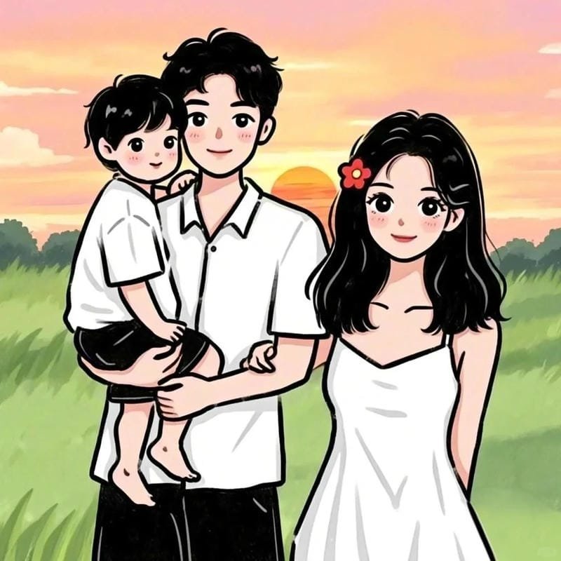 ảnh gia đình chibi cho avatar