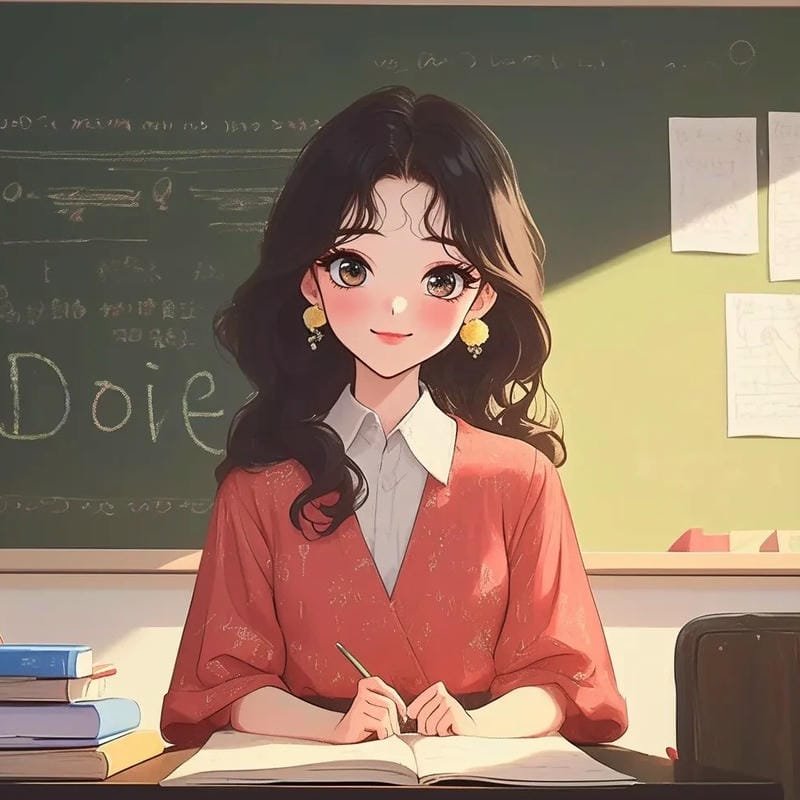 ảnh giáo viên nữ chibi đáng yêu