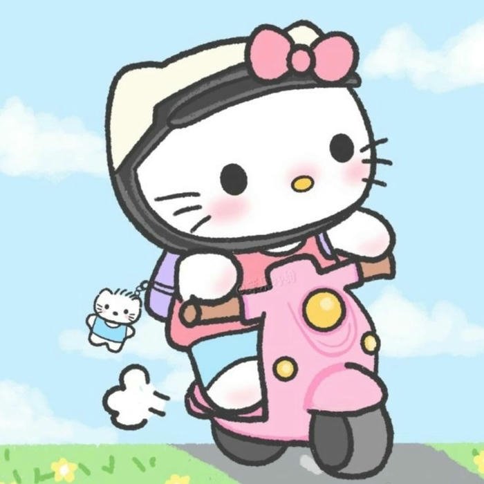 avatar cute hình hello kitty bố cục đẹp
