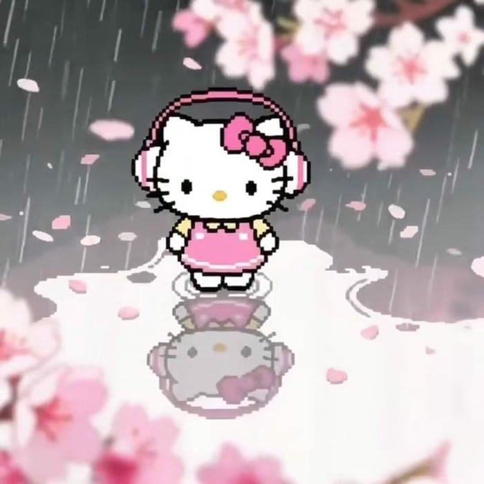 avatar cute hình hello kitty màu pastel nhẹ