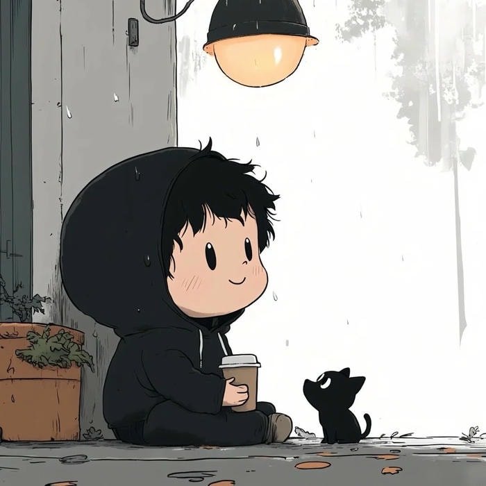 chibi boy dark style