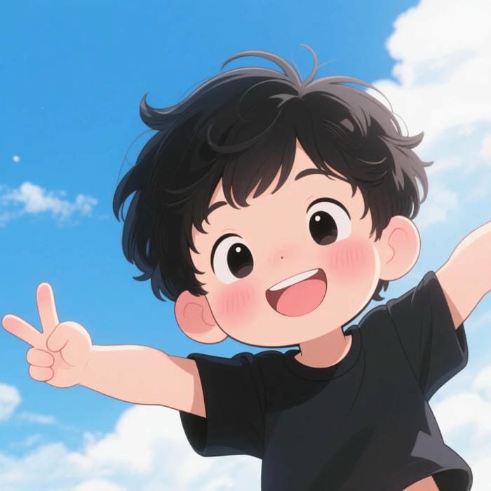 chibi boy tạo dáng