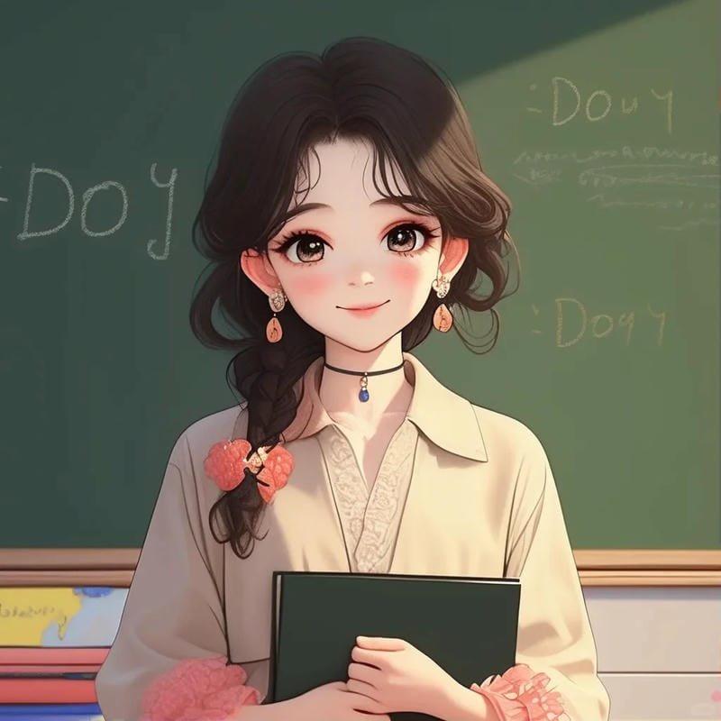 chibi cô giáo tóc dài