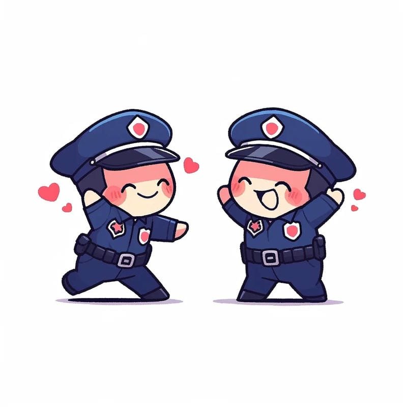 chibi công an dễ thương cho bé