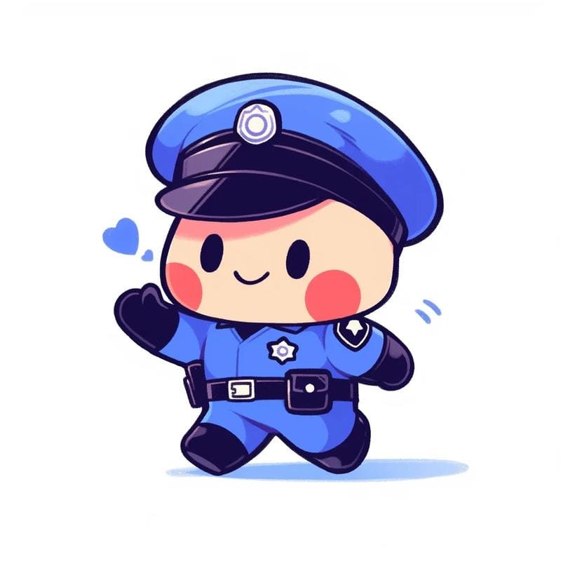 chibi công an phong cách dễ thương