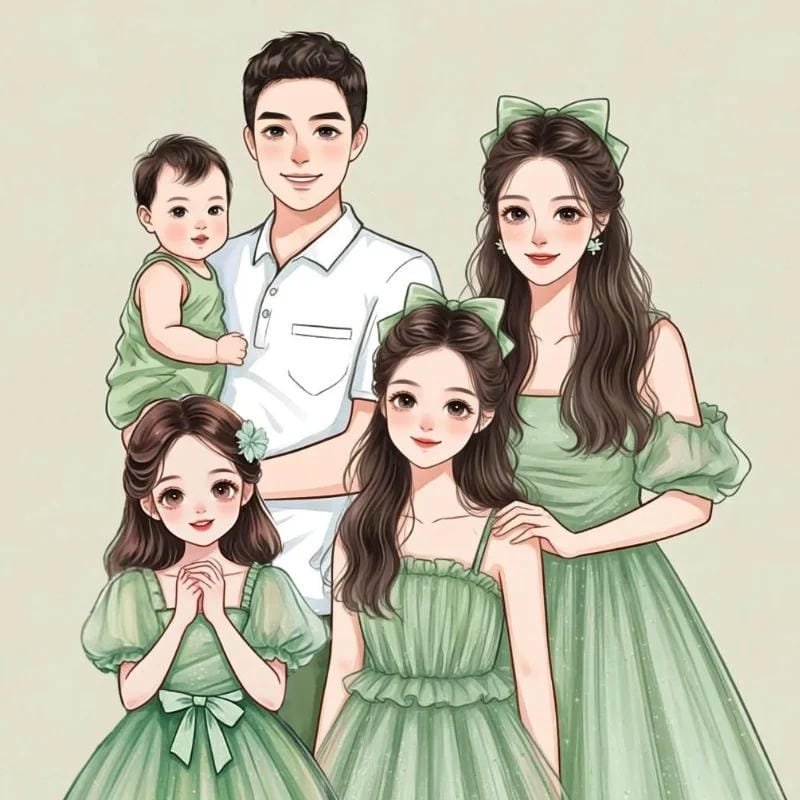 chibi family artwork