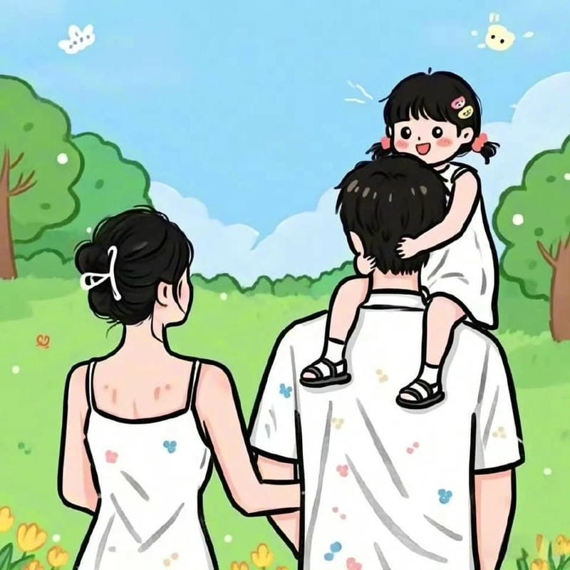 chibi family full màu