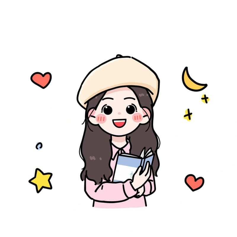 chibi giáo viên cầm giáo án