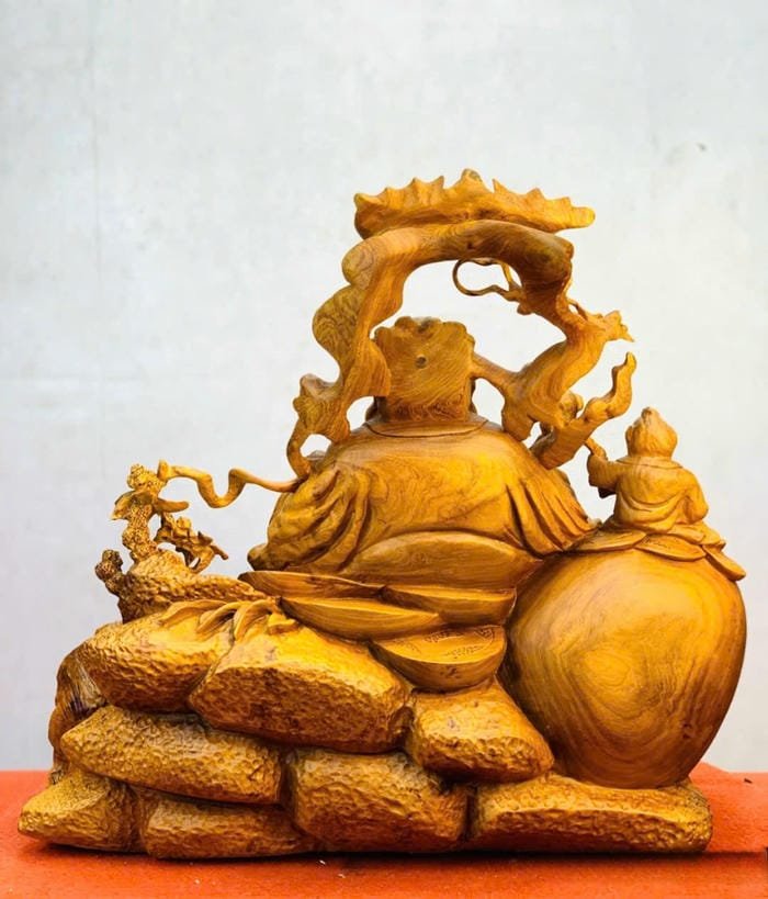 hình Thần Tài gỗ phong thủy hút tài