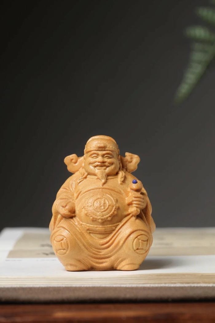 hình Thần Tài gỗ vân đẹp