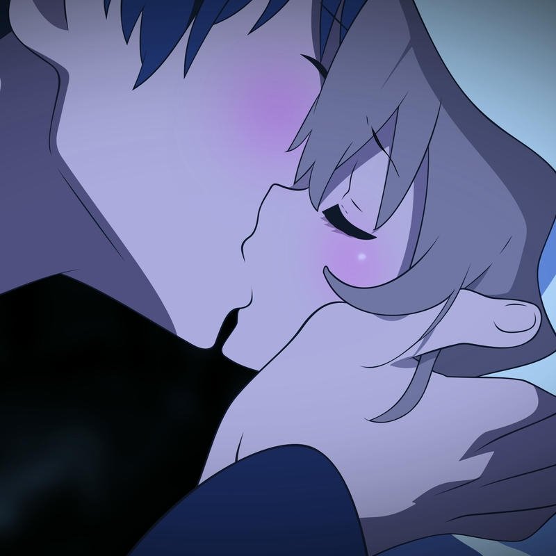 hình ảnh anime hôn nhau buồn nhẹ