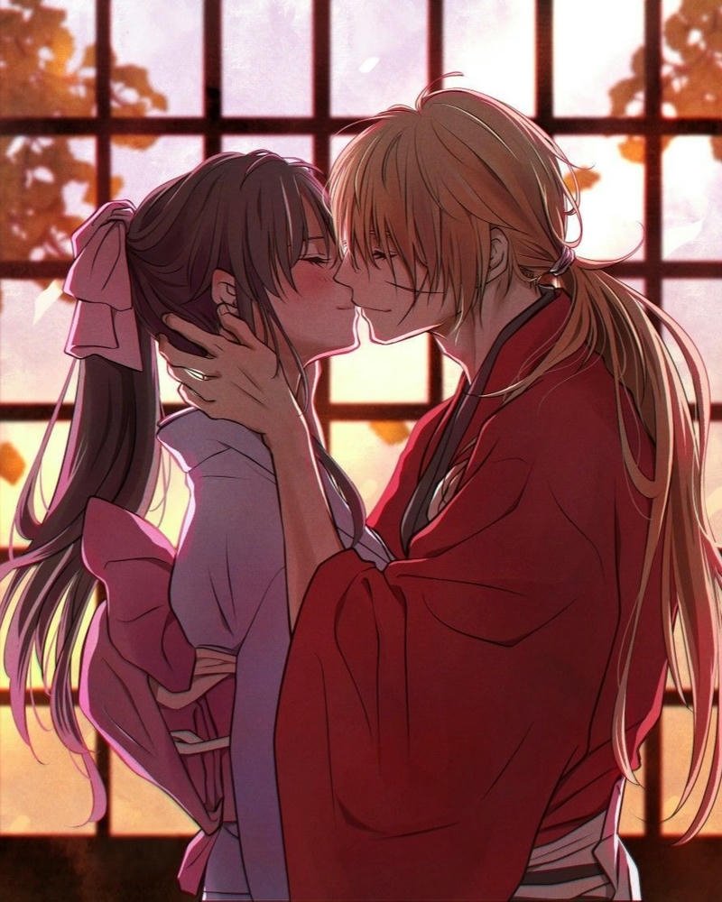 hình ảnh anime hôn nhau lãng mạn