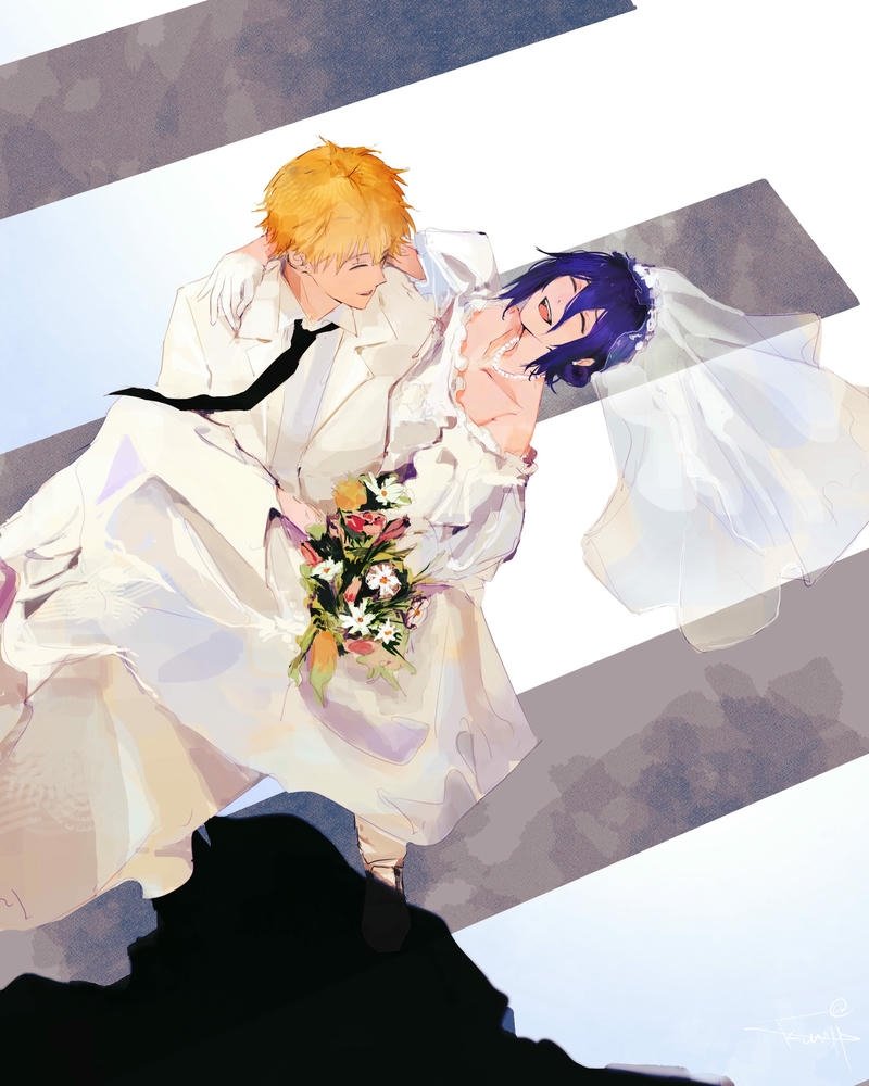 hình ảnh cưới anime lãng mạn