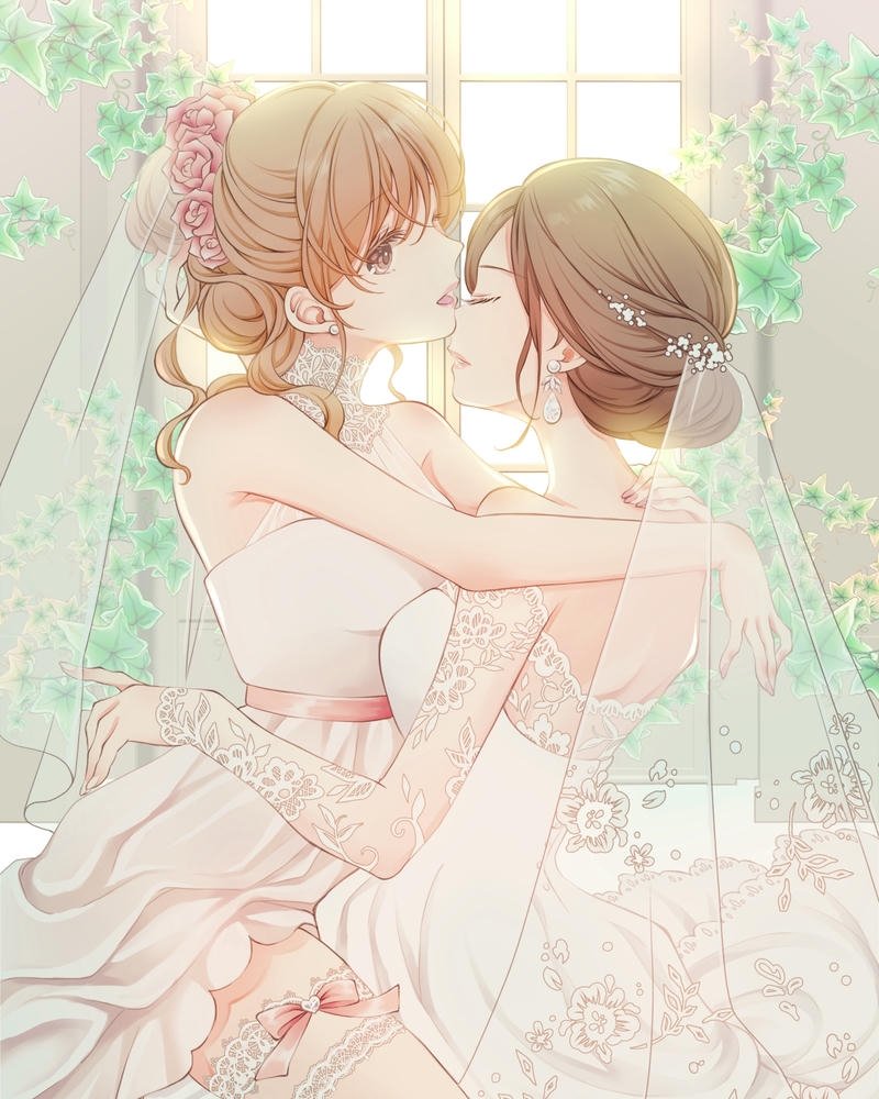 hình ảnh cưới anime trong trẻo