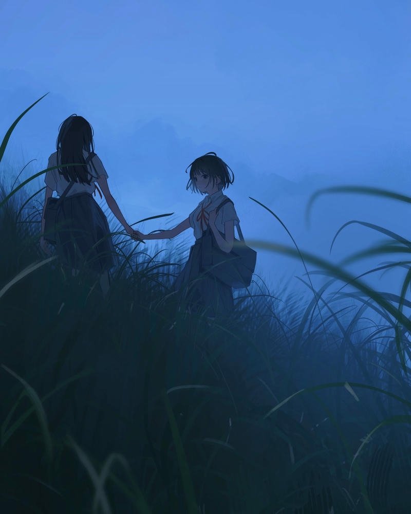 hình ảnh nắm tay anime đầy cảm xúc