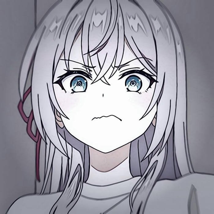 hình anime avatar sáng nữ bố cục gọn gàng