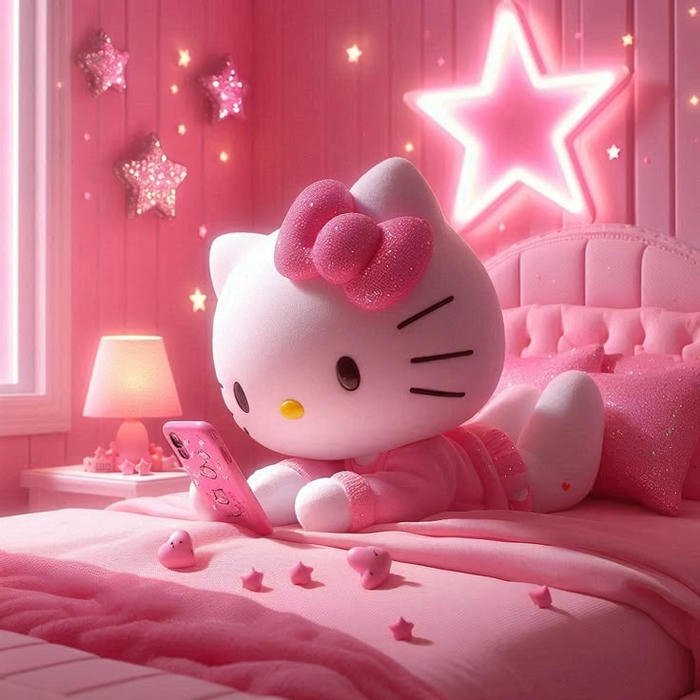 hình avatar hello kitty cute ánh nhìn dễ thương