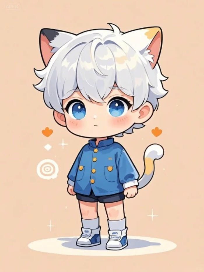 hình chibi bé trai tóc ngắn