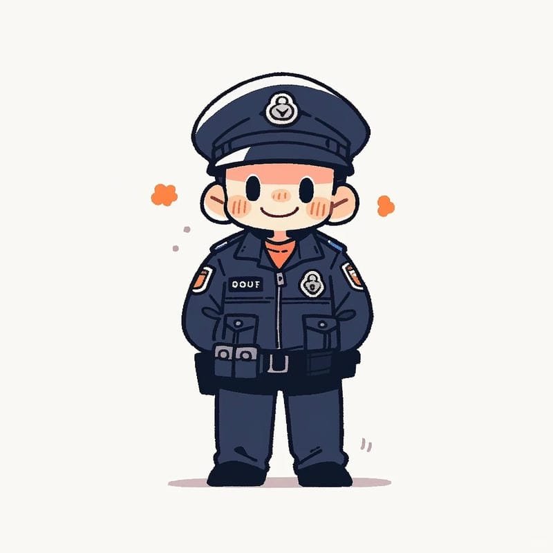 hình chibi công an cartoon