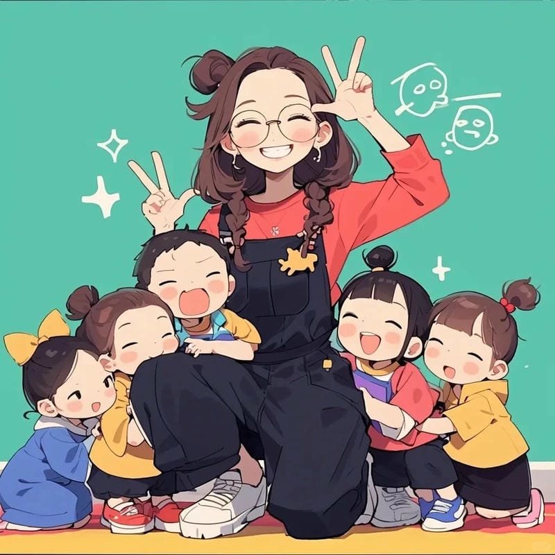 hình cô giáo chibi mầm non