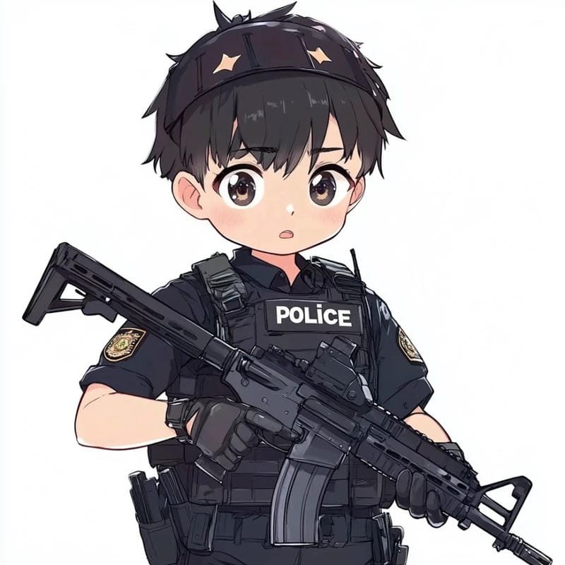 hình công an chibi đơn giản
