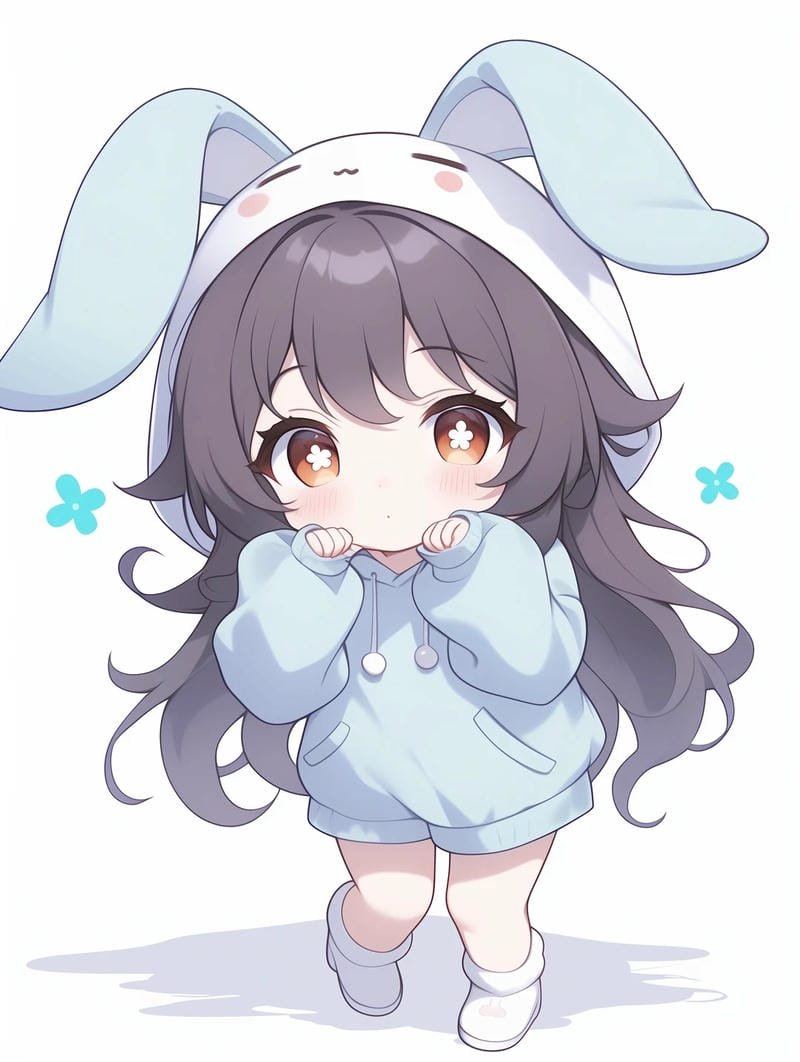 hình em bé chibi phồng má