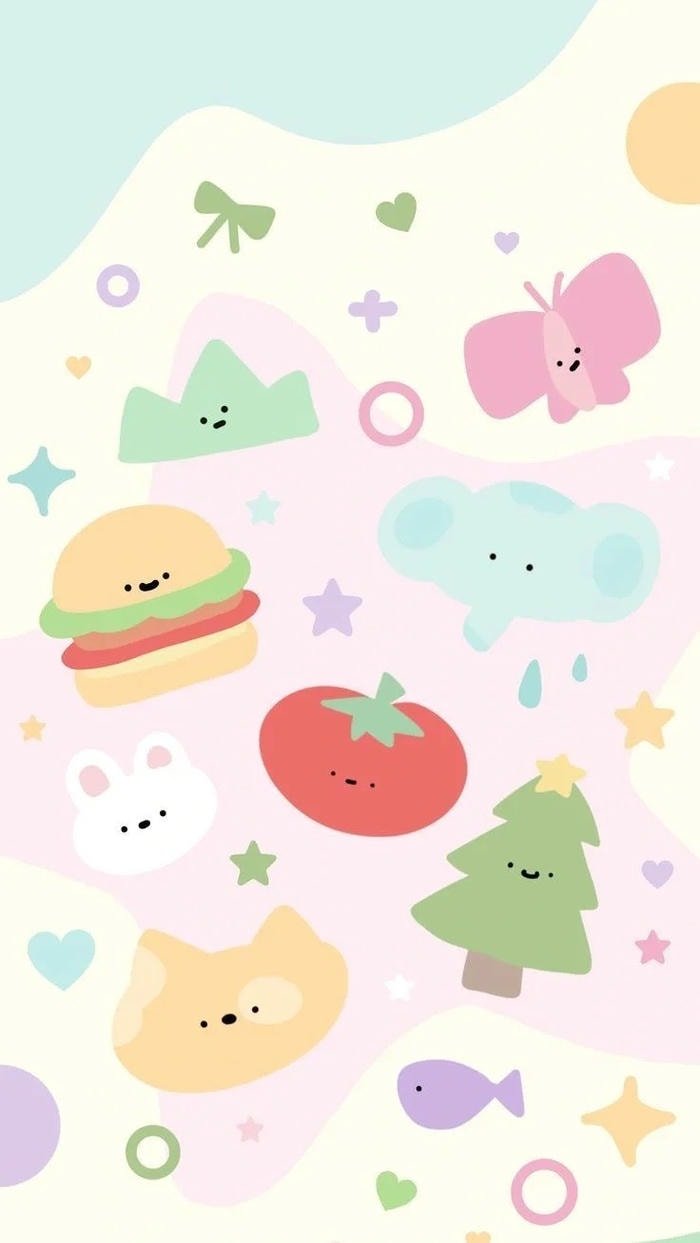 hình nền chibi cute màu hồng